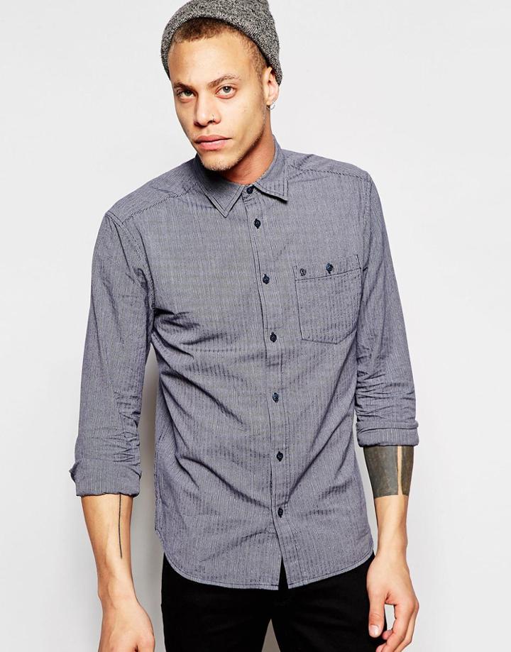 Wrangler Long Sleeve Pocket Shirt - Blue