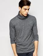 Minimum Long Sleeve Top With Cowl Neck - Gray