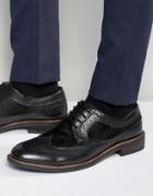 Dune Pony Hair Brogues In Black Leather - Black