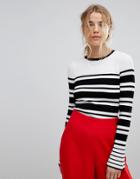 Miss Selfridge Striped Fluted Sleeve Sweater - Multi