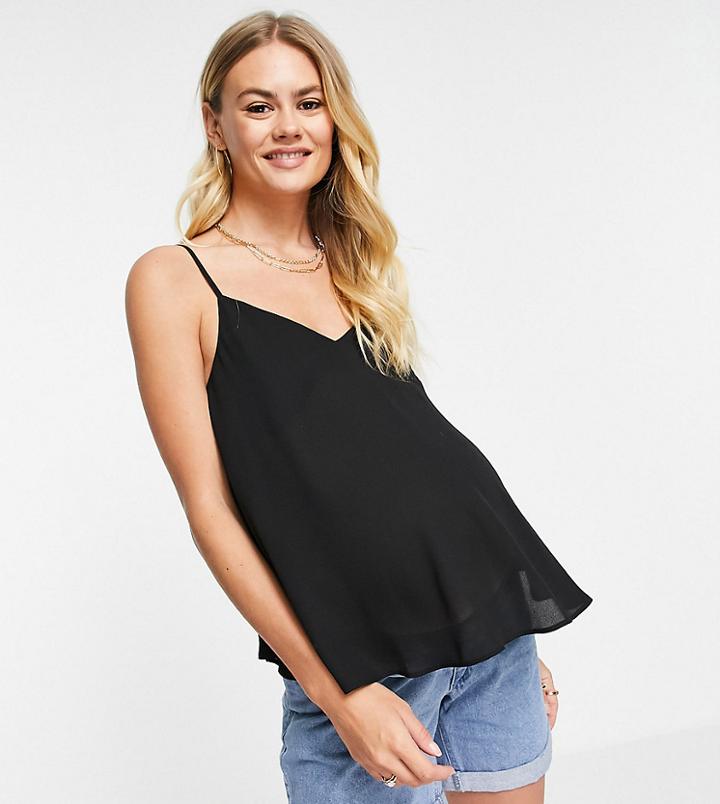 Asos Design Maternity Cami With V Neck In Black