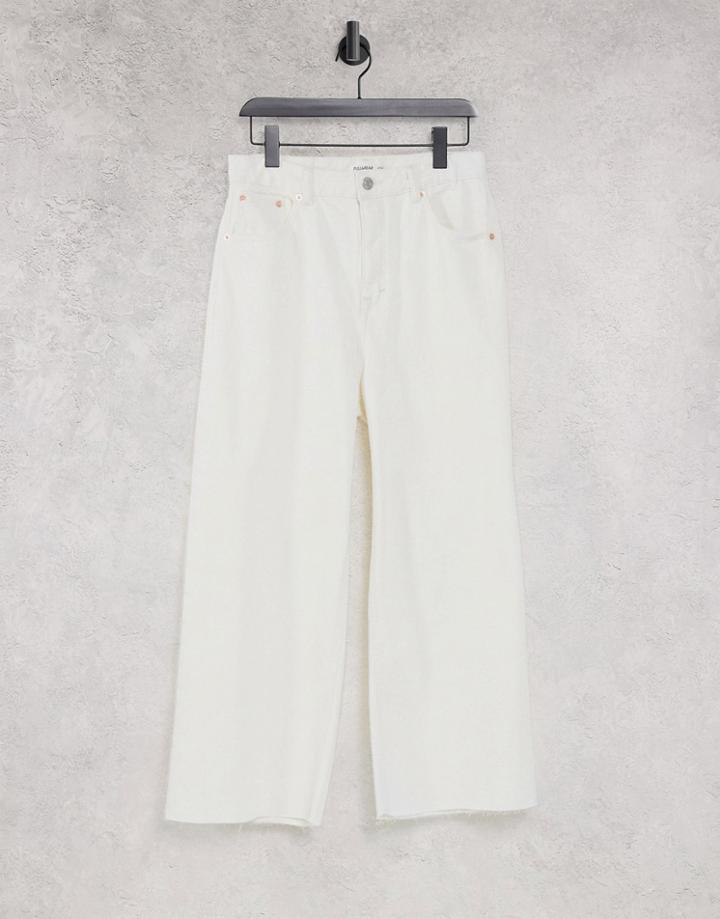 Pull & Bear 90s Wide Leg Jeans In White