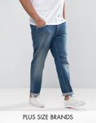 Tommy Hilfiger Plus Bleecker Slim Jeans In Mid Wash - Blue