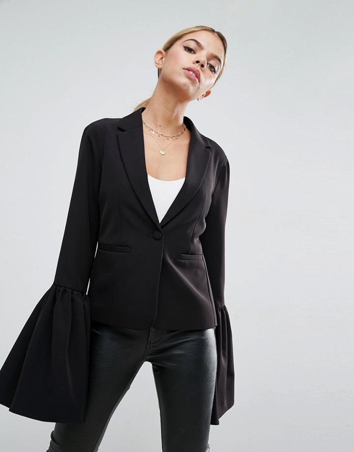 Asos Sleeve Drama Blazer - Black