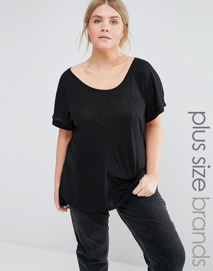 New Look Plus Pocket T-shirt - Black