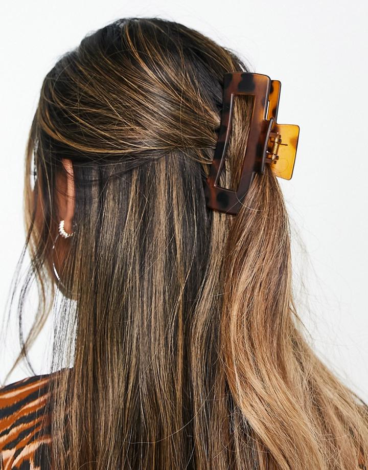 Topshop Matt Claw Hair Clip In Brown Tortoiseshell