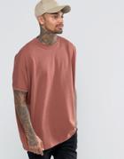Asos Extreme Oversized T-shirt In Red - Paver Red