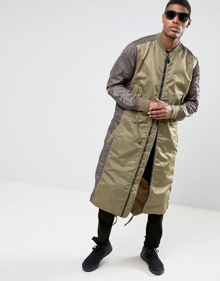 Maharishi Ma1 Longline Jacket With Fishtail - Green