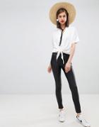 Moss Copenhagen High Waisted Skinny Leather Pants