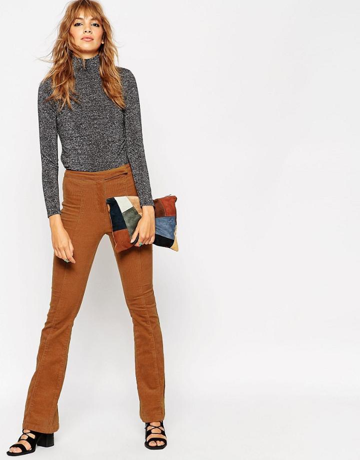 Asos Ultimate Cord Flare Pants - Tan