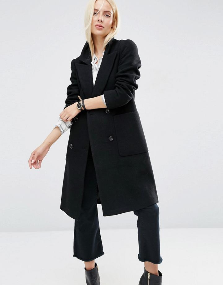 Asos Coat In Classic Fit - Black