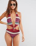 Noisy May Tan Lines Stripe Monokini - Multi