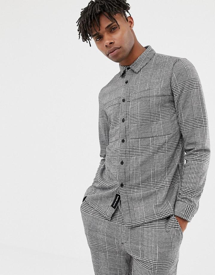 Native Youth Two-piece Checked Shirt-black