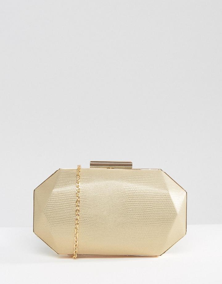 Chi Chi London Octagonal Clutch Bag In Gold - Gold