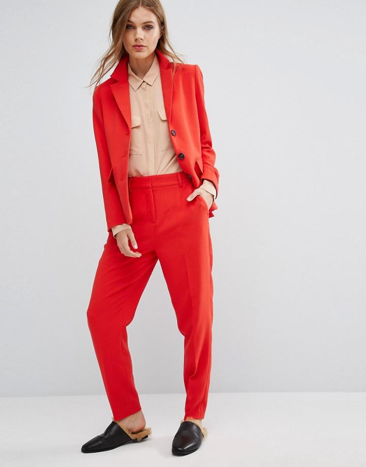 Selected Suit Pants Co-ord - Red