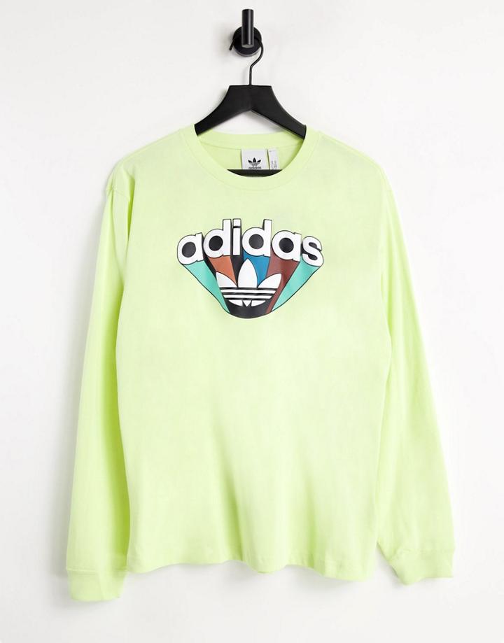 Adidas Originals Long Sleeve Top In Acid Yellow