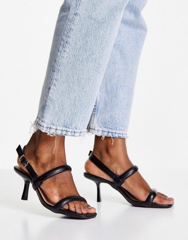 New Look Wide Block Heel Mule In Camel-black