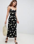 Asos Design Cami Maxi Dress In Daisy Print - Multi