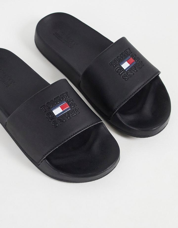 Tommy Jeans Pool Slider In Black