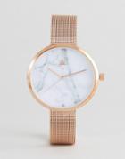 Asos Curve Marble Face Mesh Watch - Copper