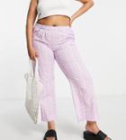Vero Moda Curve Wide Leg Pants In Lilac Print - Part Of A Set-purple