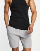 Mennace Plisse Shorts In Gray