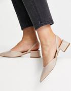 & Other Stories Leather Pointy Heeled Slingbacks In Beige-neutral