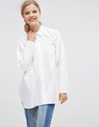 Asos Extreme Oversized Shirt With Double Cuff - White