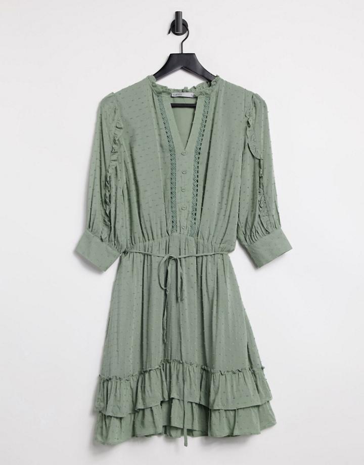Oasis Shirt Dress In Khaki-green