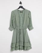 Oasis Shirt Dress In Khaki-green