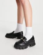 Glamorous Quilted Chunky Loafer In Black