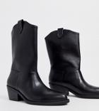 Monki Western Style Ankle Boots In Black - Black