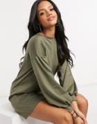 Street Collective Mini Dress In Khaki-green