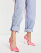 Asos Design Passion Stiletto Pumps In Pink Print