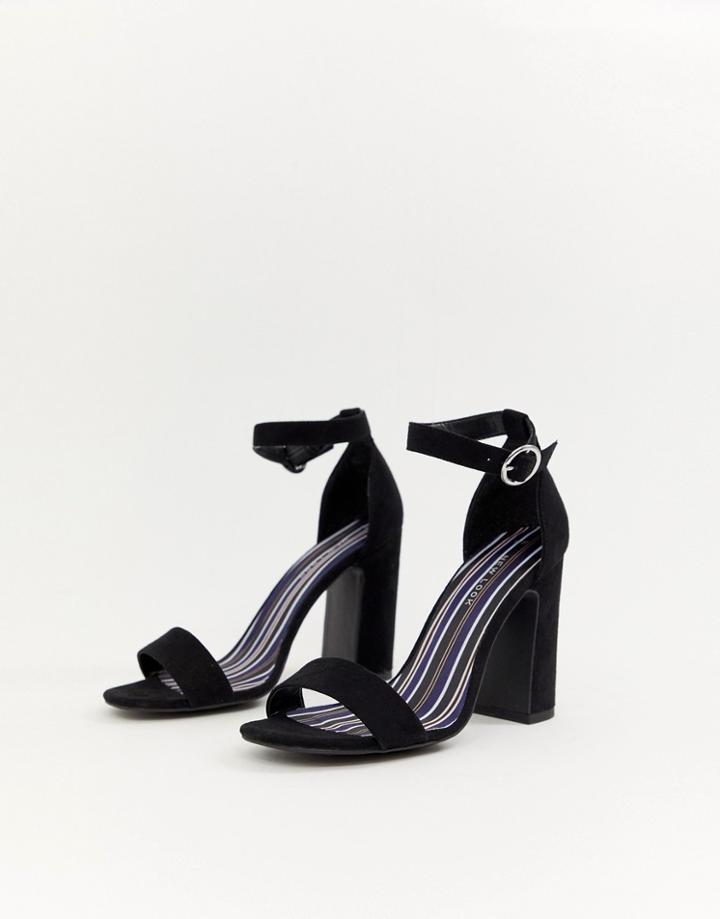 New Look Barely There Block Heel Sandal - Black