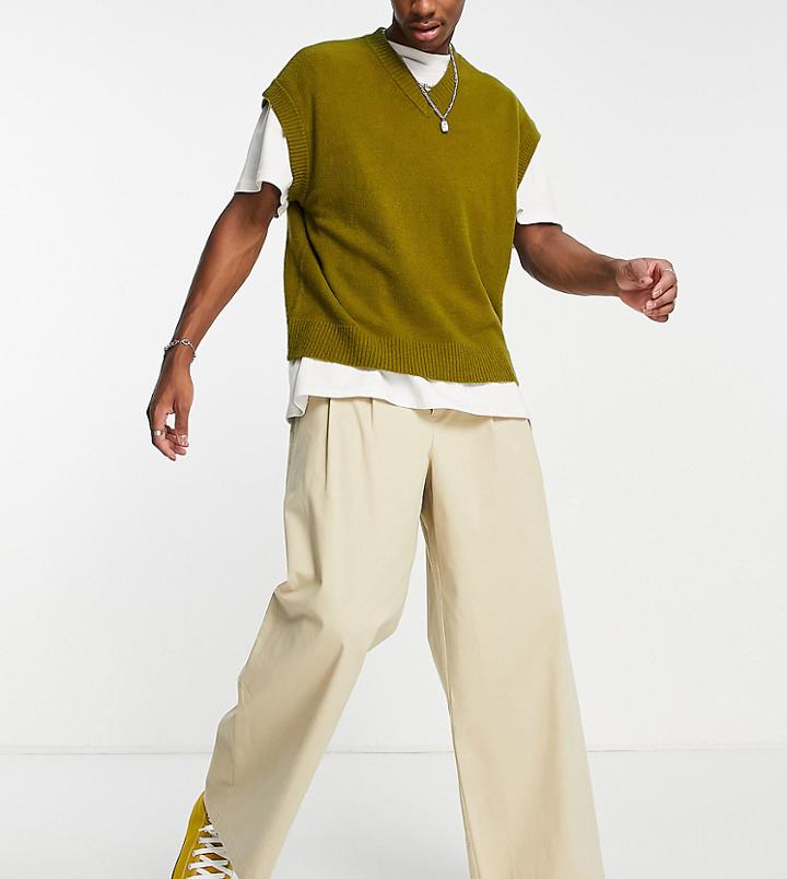 Collusion Wide Leg Pants In Stone-neutral