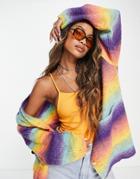 Bolongaro Trevor Oversized Rainbow Knit Cardigan In Multi