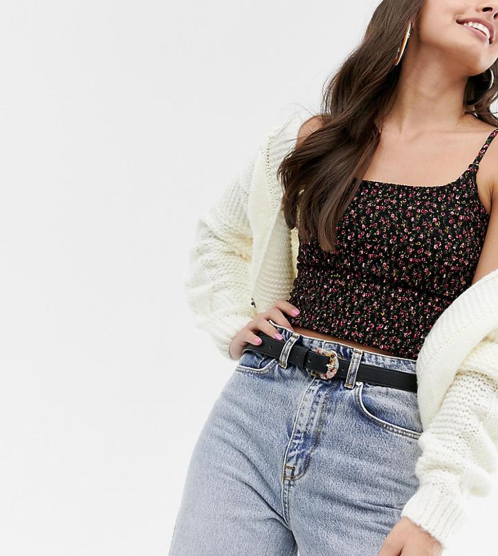 Accessorize Marble Buckle Jeans Belt In Black - Black