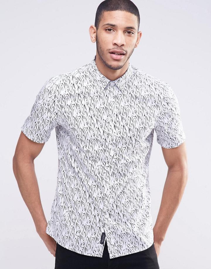 Religion Printed Short Sleeve Shirt - White