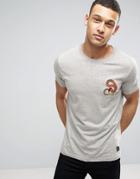 Brave Soul Embroidered Snake T-shirt - Gray