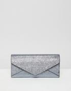 New Look Glitter Envelope Purse - Gray