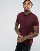 Asos Polo In Jersey - Red