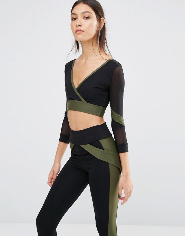 Quontum V Front Crop Top - Khaki
