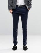 Asos Super Skinny Smart Pants In Navy - Navy