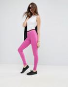 Asos Leggings With Tipped Elastic Waistband - Pink