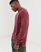 Asos Design Sweatshirt In Burgundy Marl-red