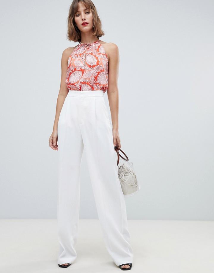 Mango Loose Leg Pants - White