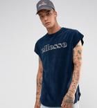 Ellesse Towelling T-shirt In Navy - Navy