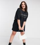 Il Sarto Curve Oversized T-shirt Dress In Black