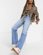 Dr Denim Echo High Waist Wide-leg Jeans In Mid Blue